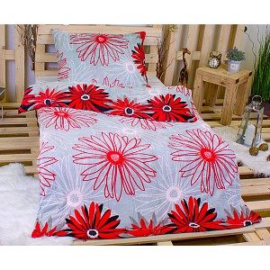 Mikroplyšové povlečení Premium 140x200+70x90 Dotek květiny