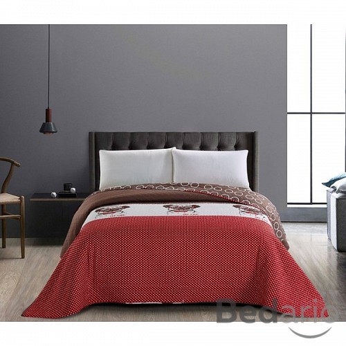 Prošívaný dekorační přehoz 240x260 Hug a Pug