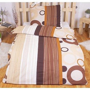 Krepové povlečení TOP 140x220+70x90 Hnědé linie