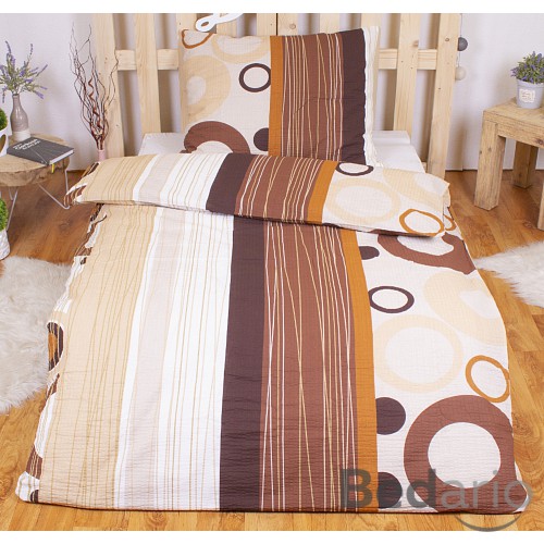 Krepové povlečení TOP 140x220+70x90 Hnědé linie