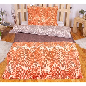 Bavlněné povlečení DELUX STRIPE - lososový 140x200+70x90