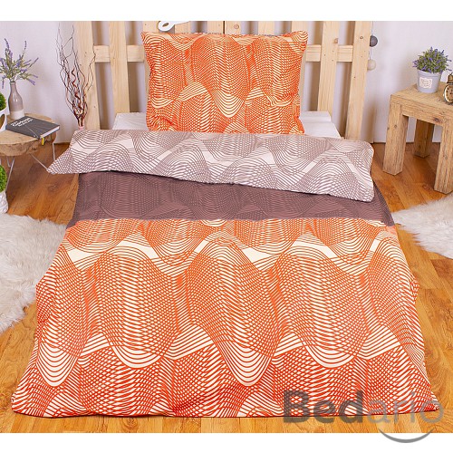 Bavlněné povlečení DELUX STRIPE - lososový 140x200+70x90