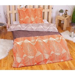 Bavlněné povlečení DELUX STRIPE - lososový 140x200+70x90