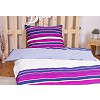 Bavlněné povlečení PRUHY purpurovomodré 140x200+70x90