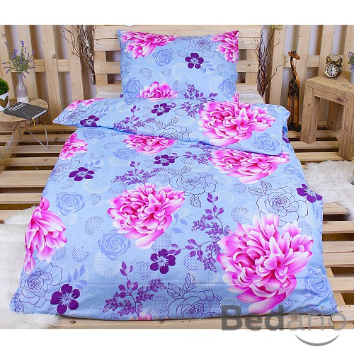 Povlečení z mikrovlákna Economy 140x200+70x90 Růžový květ