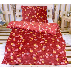 Mikroplyšové povlečení Premium 140x200+70x90 Padající listí