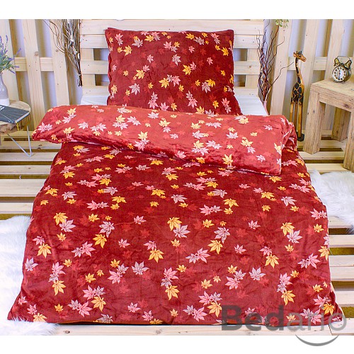 Mikroplyšové povlečení Premium 140x200+70x90 Padající listí