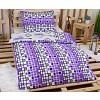 Bavlněné povlečení 140x200+70x90 Tetris fialový