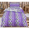 Bavlněné povlečení 140x200+70x90 Tetris fialový
