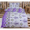 Bavlněné povlečení 140x200+70x90 Tetris fialový