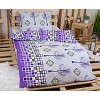 Bavlněné povlečení 140x200+70x90 Tetris fialový