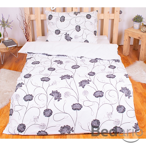 Bavlněné povlečení Astra černo-bílá 140x200+70x90