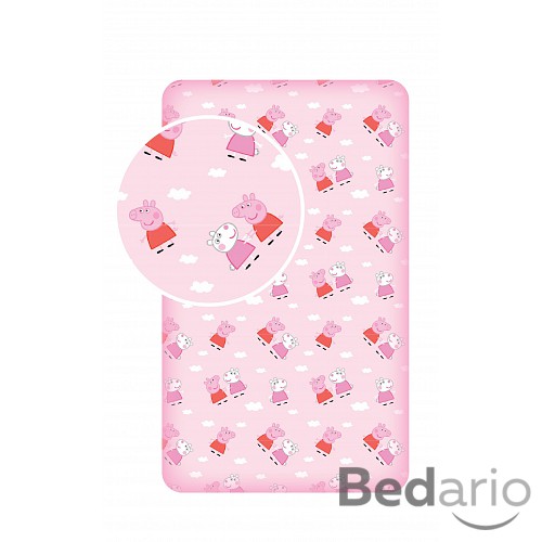 Dětské bavlněné prostěradlo 90x200 Peppa pig