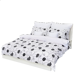 Krepové povlečení Astra černo-bílá 140x200+70x90