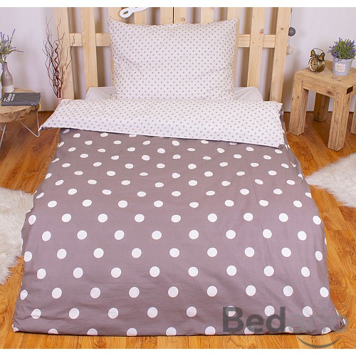 Bavlněné povlečení ELIS kafe 220x200+2x70x90