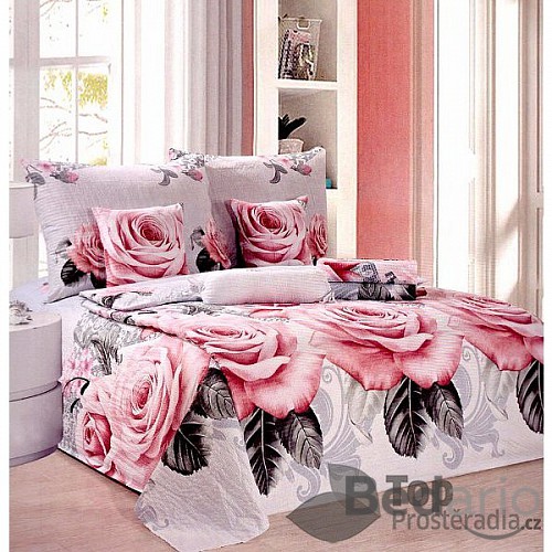 Povlečení Mikrokrep na dvě lůžka 140x200 70x90 Růže