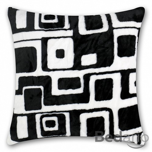 Povlak na polštářek mikroflanel 40x40 - Černobílé bludiště