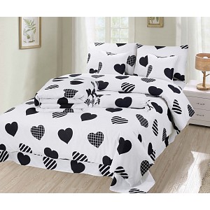 Osmidílná sada povlečení na 2 lůžka 140x200+70x90 Black heart