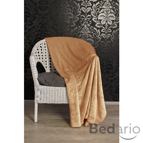 Mikroflanelová deka Premium 230x200 - Světle hnědá
