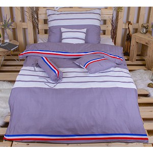 Osmidílná sada povlečení na 2 lůžka 140x200+70x90 Trikolora šedá