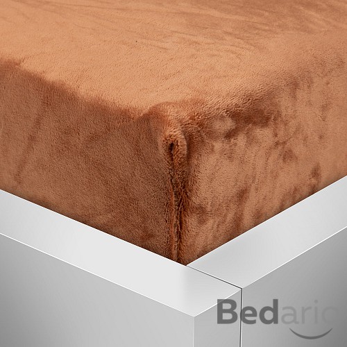 Mikroplyšové prostěradlo 220x200 Elegance - Rezavá Hnědá