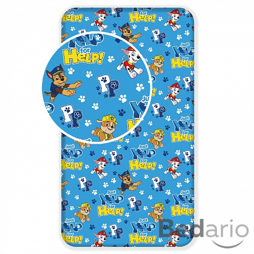 Dětské bavlněné prostěradlo 90x200 Tlapková patrola