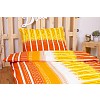 Flanelové povlečení DELUXE 140x200+70x90 Podzimní proužky oranžové