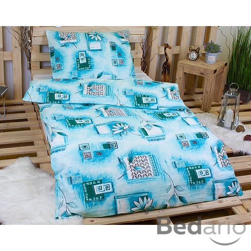 Flanelové povlečení DELUXE 140x200+70x90 Tyrkysová oáza