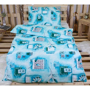 Flanelové povlečení DELUXE 140x200+70x90 Tyrkysová oáza