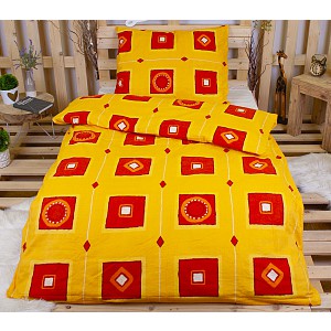 Flanelové povlečení DELUXE 140x200+70x90 Oranžová okna
