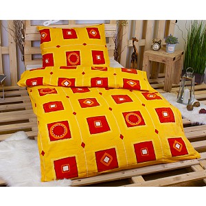 Flanelové povlečení DELUXE 140x200+70x90 Oranžová okna