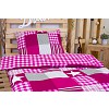 Bavlněné povlečení 140x200+70x90 Patchwork kombinace růžová