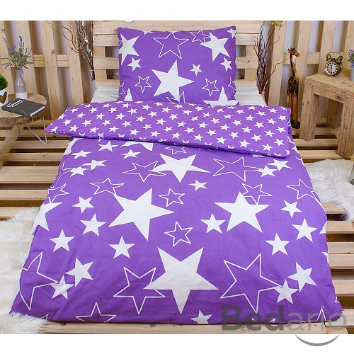 Bavlněné povlečení 140x200+70x90 Fialové nebe