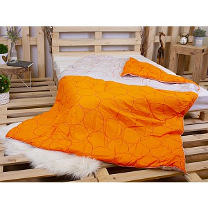 Letní přikrývka z dutého vlákna 140x200 Bílo-oranžová