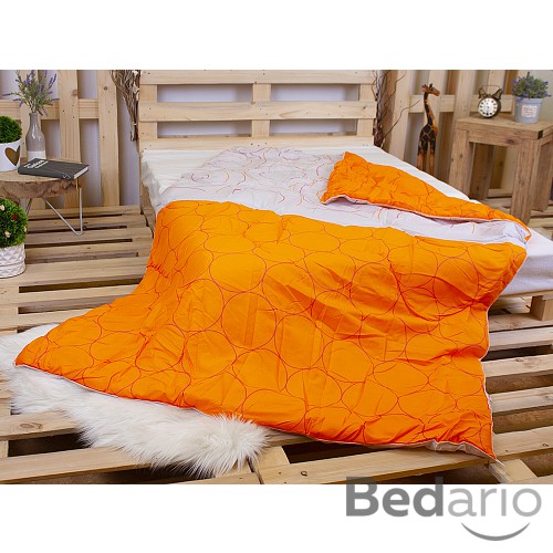 Letní přikrývka z dutého vlákna 140x200 Bílo-oranžová