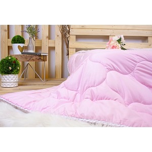 Prošívaná přikrývka Winter collection s beránkem 140x200 Růžová
