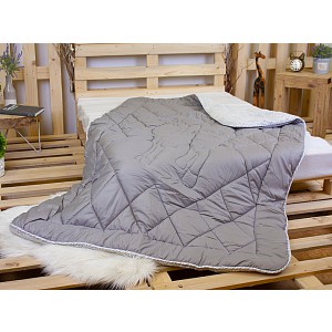 Prošívaná přikrývka Winter collection s beránkem 140x200 Šedá