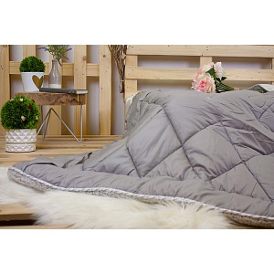 Prošívaná přikrývka Winter collection s beránkem 140x200 Šedá