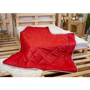 Prošívaná přikrývka Winter collection s beránkem 140x200 Červená