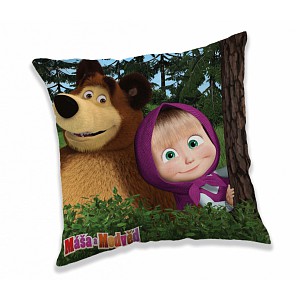 Dekorační polštářek 40x40 cm - Máša a Medvěd