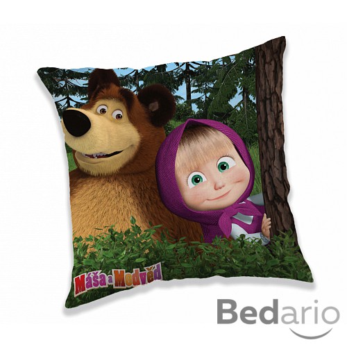 Dekorační polštářek 40x40 cm - Máša a Medvěd