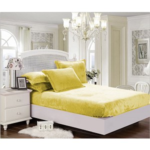 Mikroplyšové prostěradlo 180x200 Elegance - Žlutá