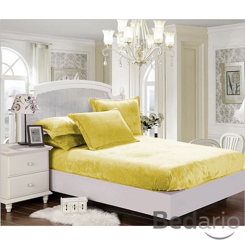 Mikroplyšové prostěradlo 180x200 Elegance - Žlutá