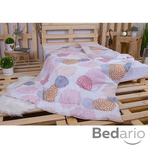 Prošívaná přikrývka ECONOMY Otisk Květiny 140x200