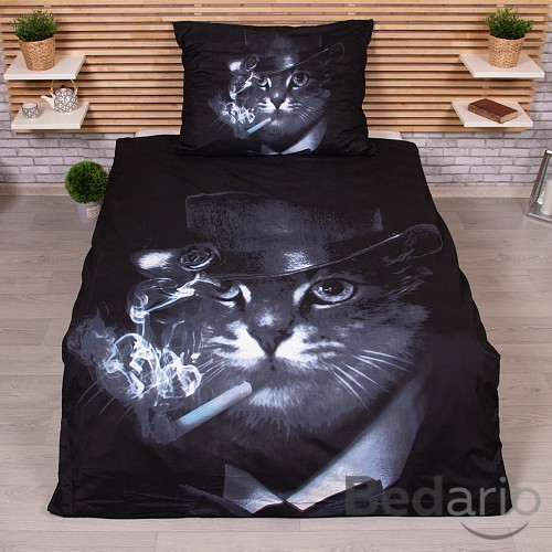 3D Povlečení 140x200+70x90 Kocour