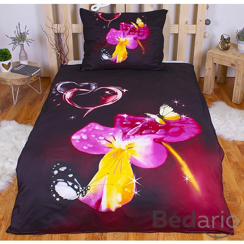 3D Povlečení 140x200+70x90 Violky