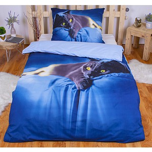 3D Povlečení 140x200+70x90 British cat