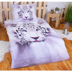 3D Povlečení 140x200+70x90 White tiger II