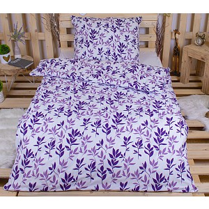 Povlečení mikrovlákno DeLuxe 140x200+70x90 Fialové větvičky