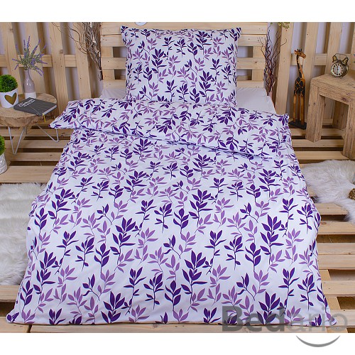 Povlečení mikrovlákno DeLuxe 140x200+70x90 Fialové větvičky